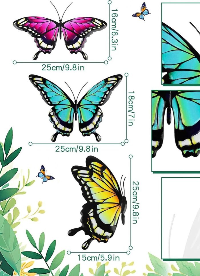 Wanddeko 3er-Set "Schmetterling" 