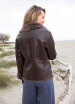 Kurzjacke aus Nappaleder-Imitat 