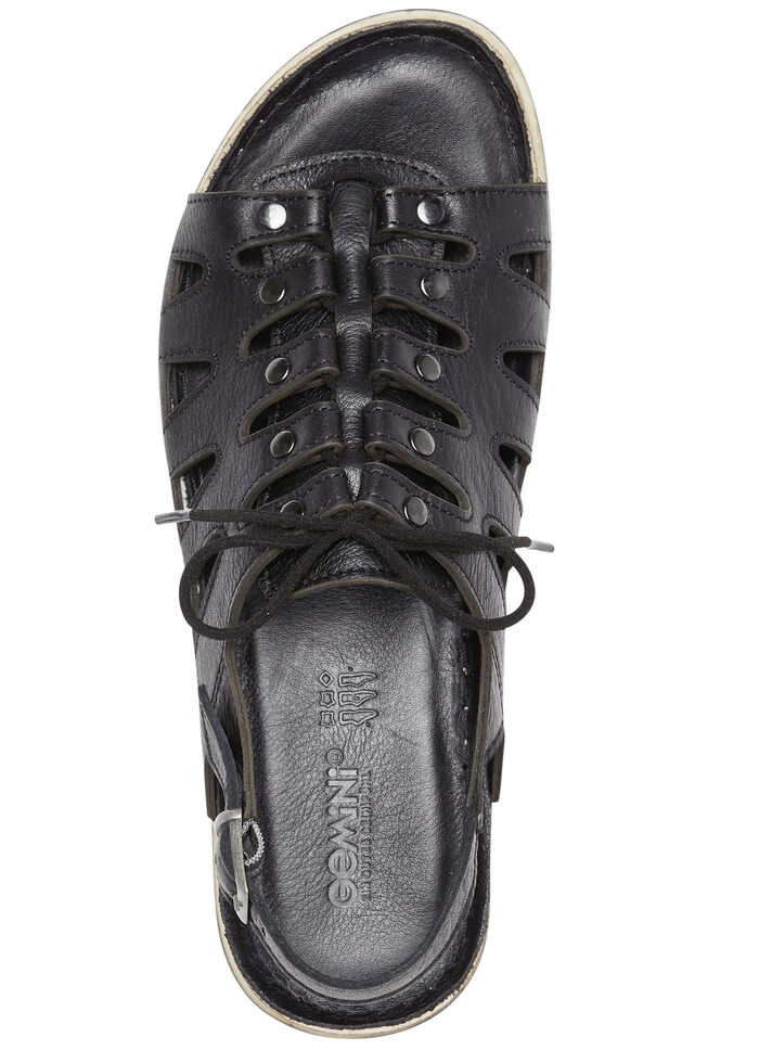 Gemini Sandale mit elastischer Zierschnürung SCHWARZ