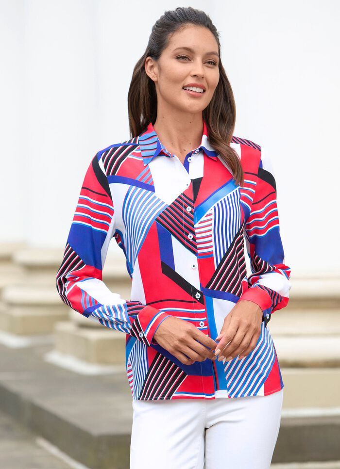 Bluse mit Hemdkragen 