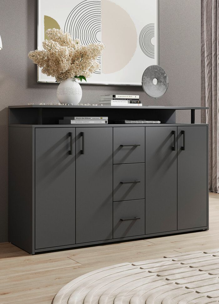 Stylisches Highboard ANTHRAZIT