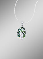 Anhänger mit Ankerkette und Lebensbaum-Motiv 