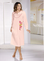 Nachthemd, wadenlang mit knöpfbaren Bündchenabschlüssen APRICOT