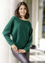 Pullover in Fledermausform SMARAGDGRÜN