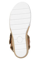 ELENA EDEN, bequeme Damen-Sandaletten, Weite H, mit herausnehmbarem Fußbett COGNAC