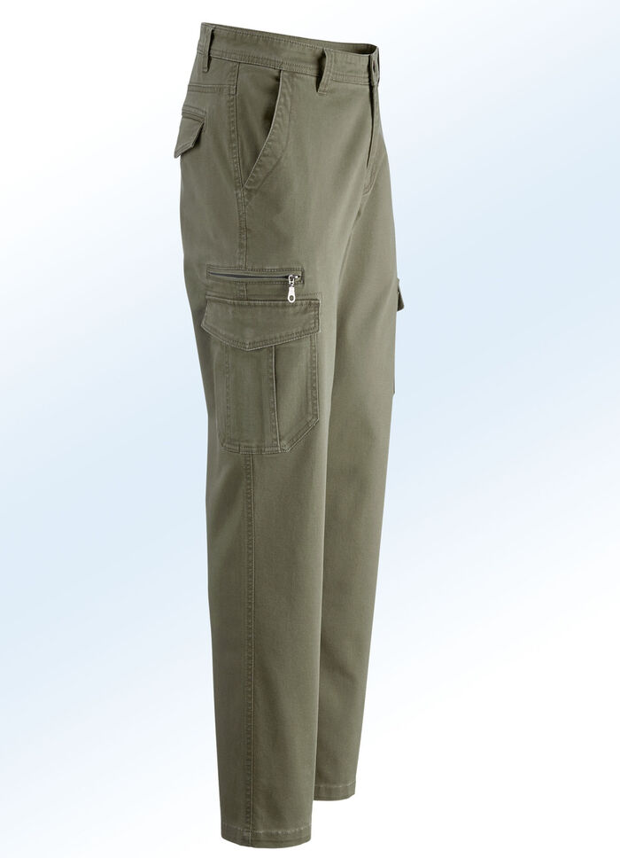 Hose mit Cargotaschen in 3 Farben OLIV
