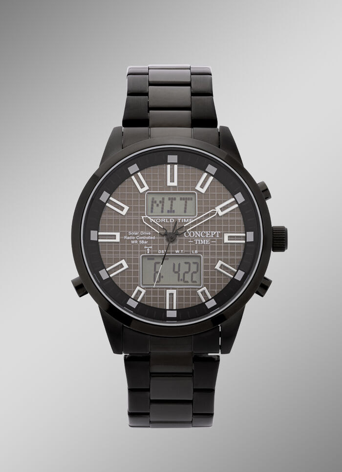 Concept Time-Funk-Solar-Herrenuhr mit Edelstahlgehäuse 