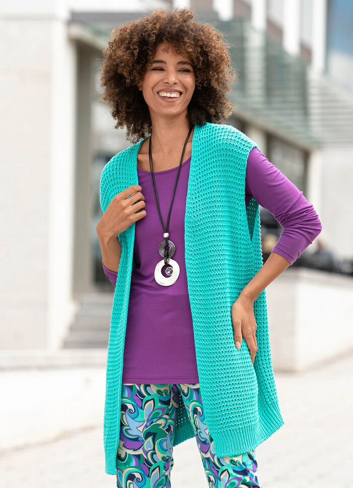 Strickweste in verschlussloser Form 