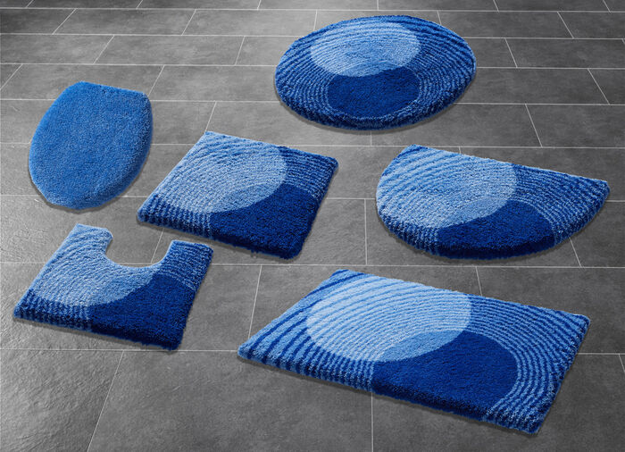 Badgarnitur von LineaDue mit rutschhemmender Rückseite BLAU