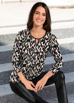 Allover gemustertes Shirt mit Rundhalsausschnitt 