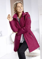 Funktionsjacke mit dezentem Streifendessin RUBINROT