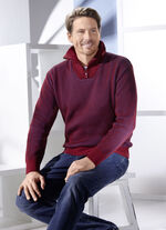 Troyer mit kurzem Rei&szlig;verschluss in 3 Farben WEINROT-BLAU