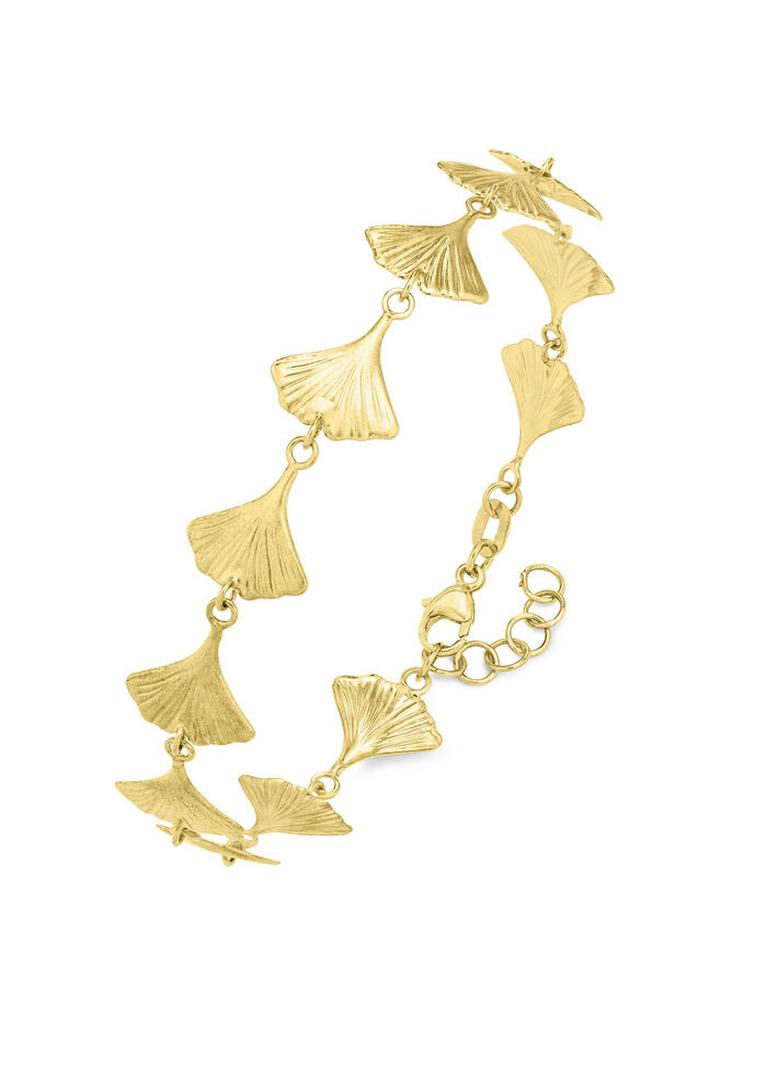 Mattiertes Armband mit Glücksbringer Ginkgoblatt