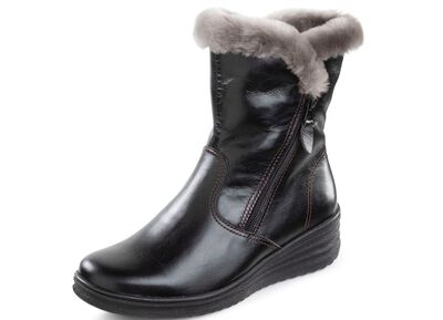 ELENA EDEN, gef&uuml;tterte Damen-Stiefeletten, Winterschuhe, Weite H, mit Lammfell  