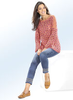 Jeans mit aufwendigen Stickereien JEANSBLAU