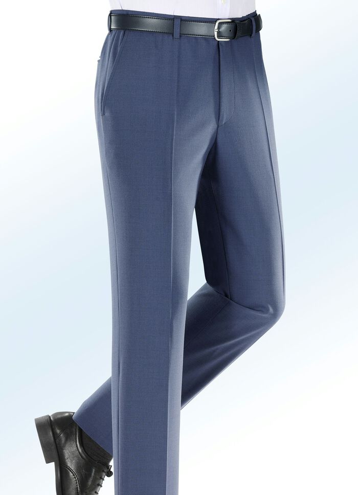 "Klaus Modelle"-Dehnbundhose mit Gürtel in 4 Farben RAUCHBLAU MELIERT