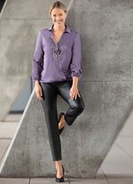 Bluse mit innenliegendem Druckknopf in 2 Farben 