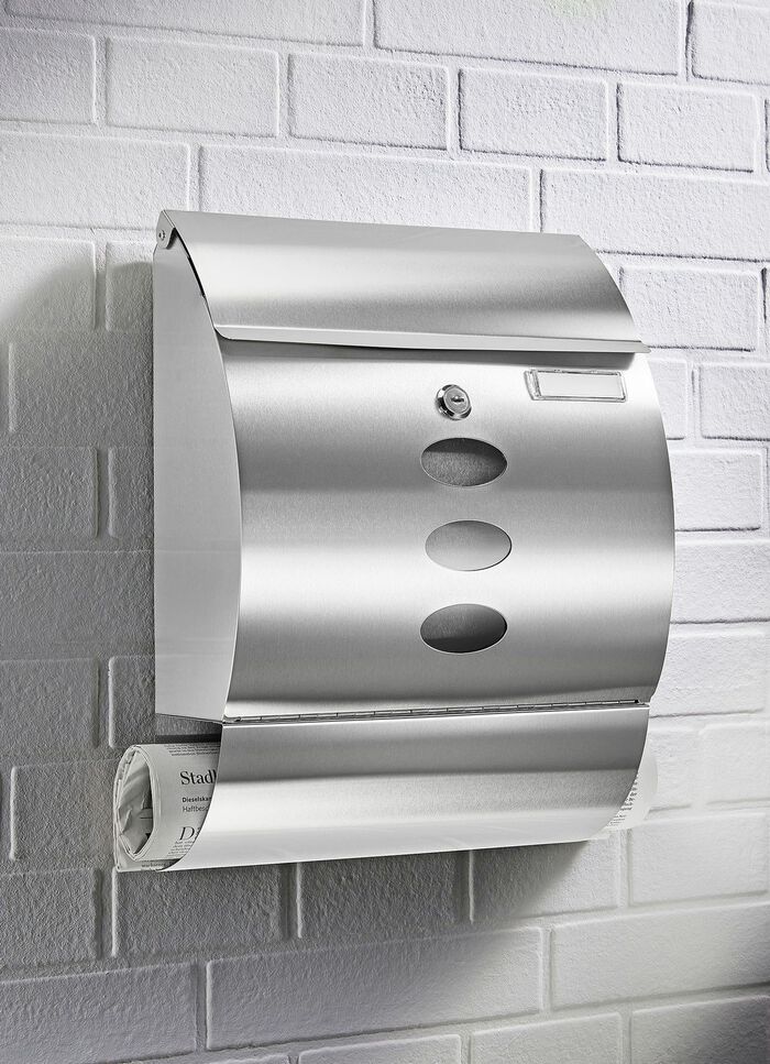 Abschlie&szlig;barer Edelstahl-Briefkasten 