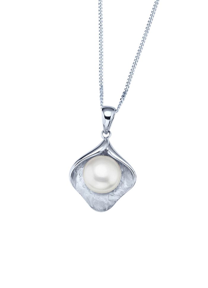 S&uuml;&szlig;wasser-Zuchtperlen Anh&auml;nger mit Panzerkette 