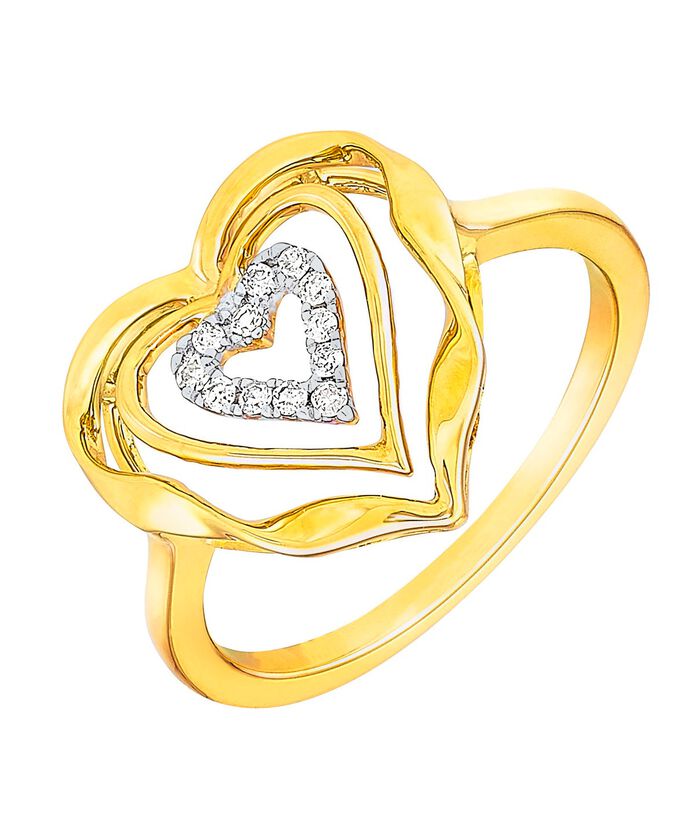 Herz-Damenring mit Diamanten 