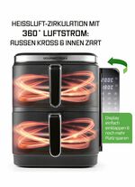 Digitale Doppelkammer-Hei&szlig;luftfritteuse &bdquo;FryUP&ldquo; GRAU