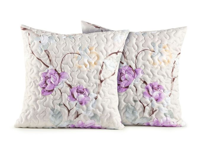 Tagesdecken mit Bandeinfassung und passende Kissenbez&uuml;ge mit Rei&szlig;verschluss BUNT