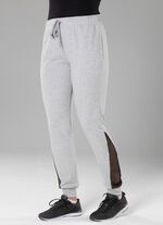 Freizeithose mit Netzeinsatz in 4 Farben SILBERGRAU MELIERT