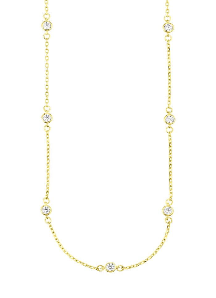 Schicke Anker-Halskette aus Gold 585/- fein mit synth. Zirkonia 