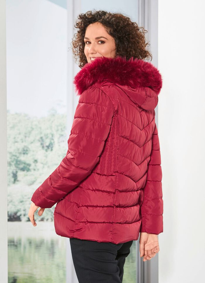 Jacke mit abnehmbarem Kunstpelz-Besatz 