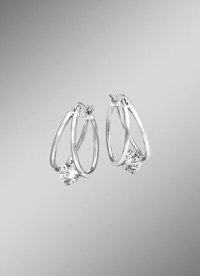 Elegante Creolen mit synth. Zirkonia 