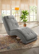 Relaxliege mit Kopfkissen und Knopfsteppung GRAU