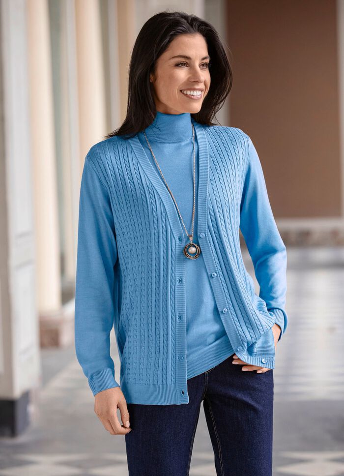 Strickjacke mit Z&ouml;pfchenstruktur 