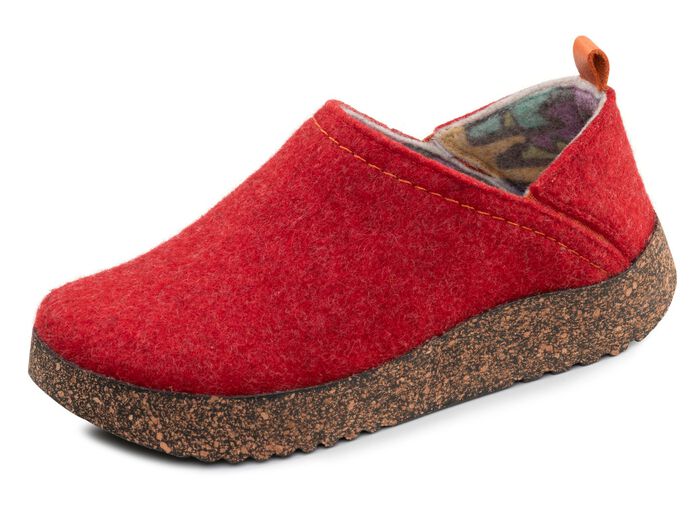 Gemini, komfortable Damen-Hausschuhe, Weite G, mit herausnehmbarem Fu&szlig;bett ROT