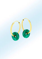 Schicke Creolen mit echt Malachit 