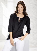 Exzellentes Shirt mit Faltenlegung in 2 Farben SCHWARZ