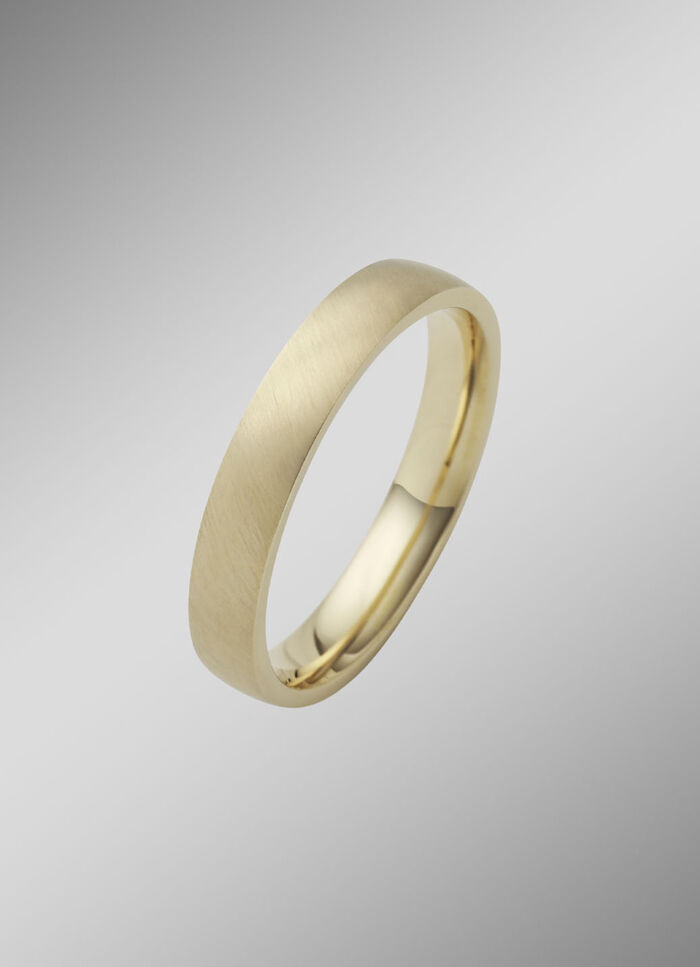 Satinierter Trauring aus Gold 