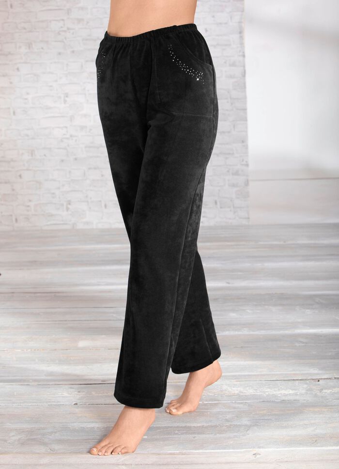 Hose mit Strasssteinzier SCHWARZ