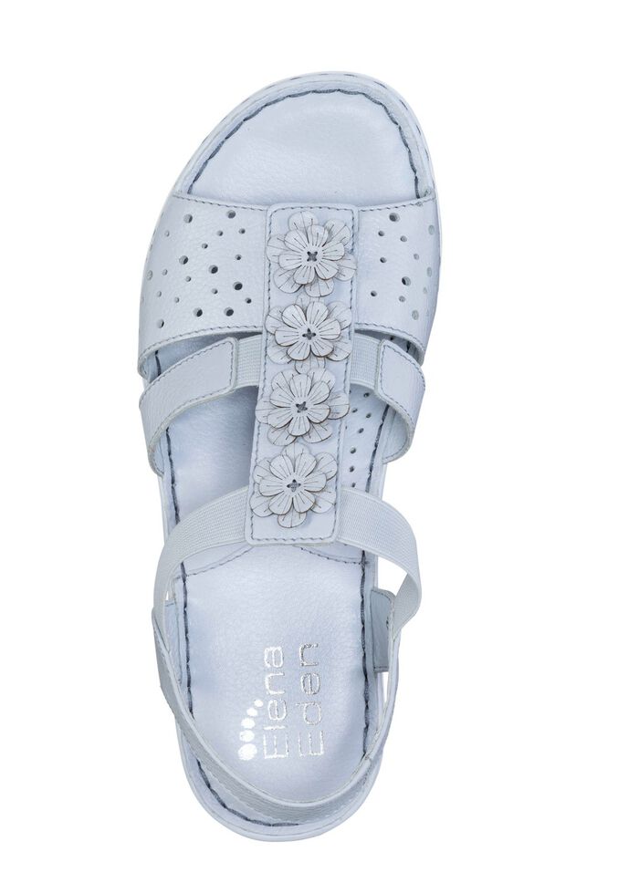 ELENA EDEN, sommerliche Damen-Sandalen, Weite G, aus Leder BLEU
