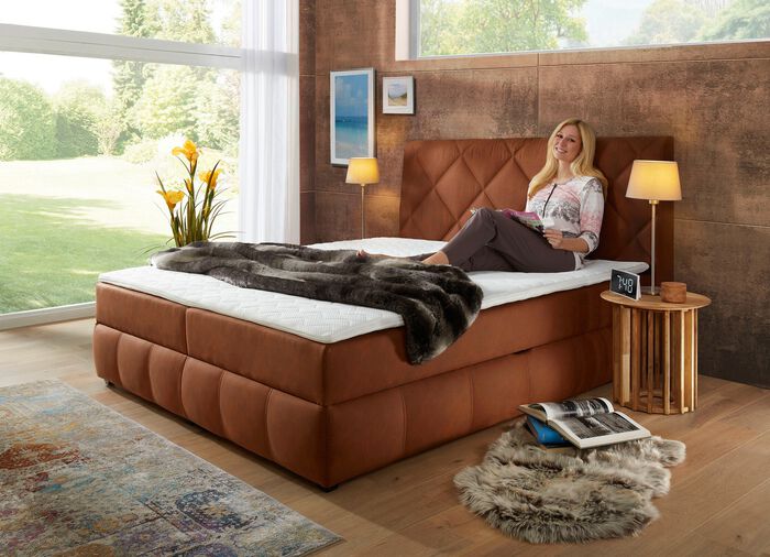 Boxspringbett mit Bettkasten und Topper 