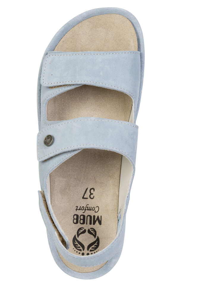 Mubb, bequeme Damen-Sandalen, Weite H, mit herausnehmbarem Fußbett BLEU