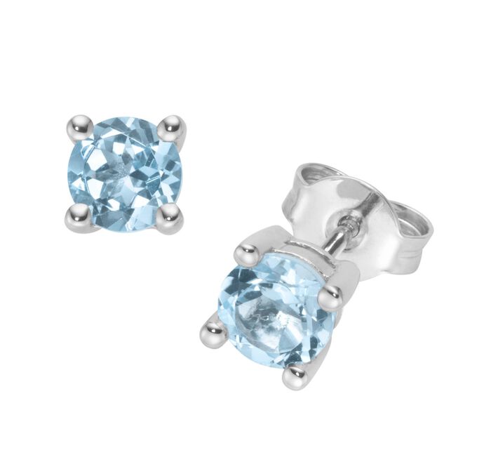 Zeitlose Eleganz: Ohrstecker mit beh. Blautopas 