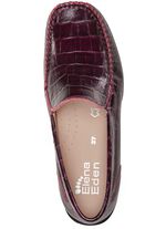 ELENA EDEN Mokassin-Slipper aus krokogepr&auml;gtem Chevreauleder BORDEAUX