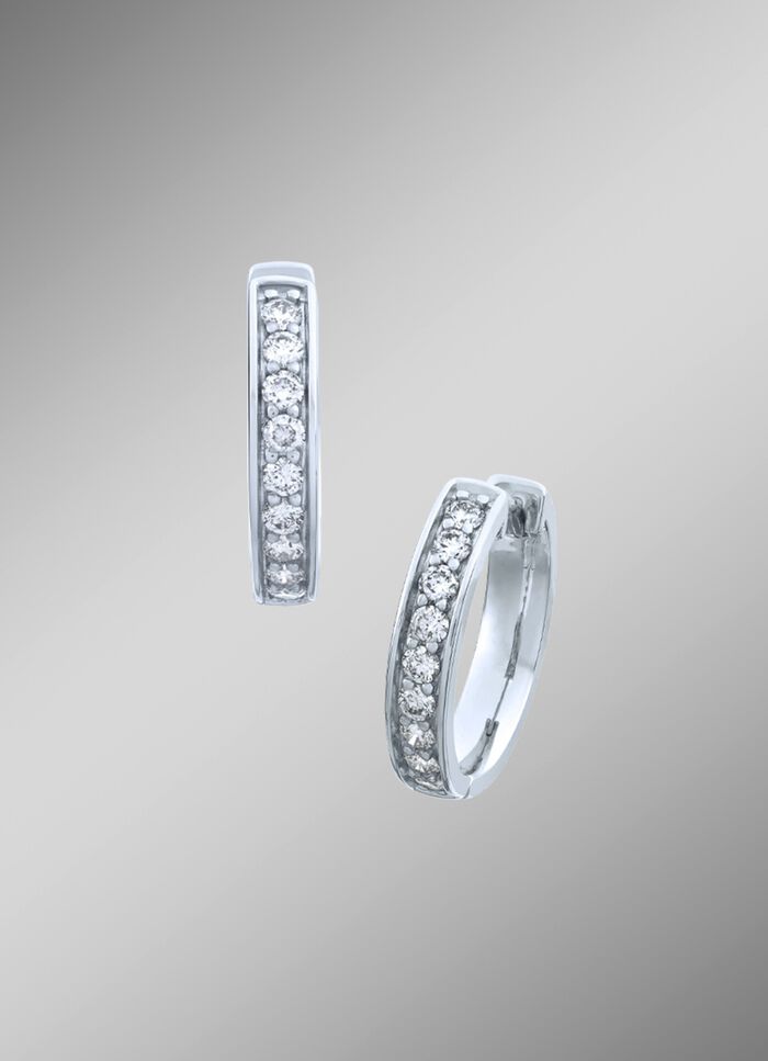 Platin Creolen mit lupenreinen Brillanten 