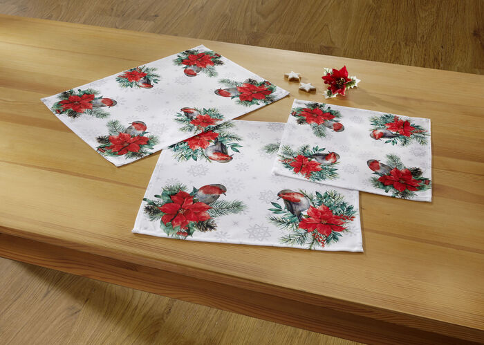 Tisch- und Raumdekoration mit niedlichen Rotkehlchen BUNT