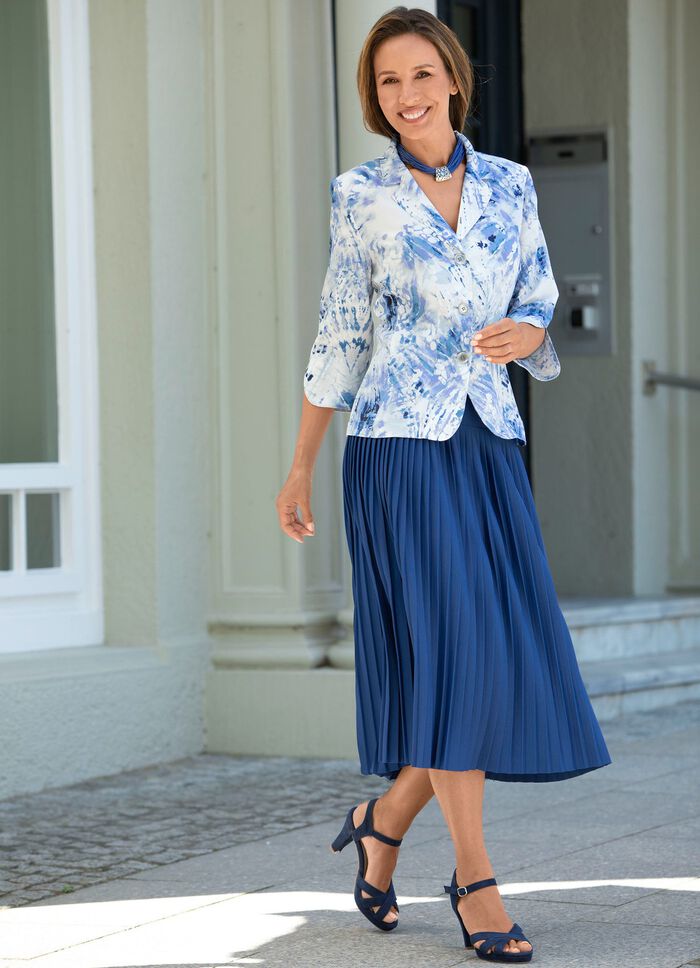 Plissee-Rock mit breiter Passe ROYALBLAU