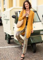 Long-Strickjacke mit Ajourdessin SAFRAN