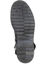 Waldläufer Schnür-Stiefelette mit kuscheligem Kragen aus Lammfell SCHWARZ