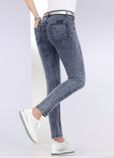 Kn&ouml;chellange, figurformende Jeans 