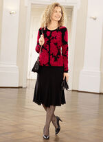 8-Bahnenrock mit Godet-Eins&auml;tzen SCHWARZ