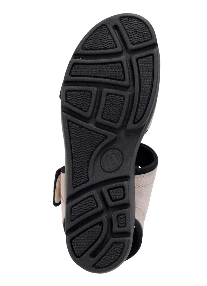 ELENA EDEN Sandale aus weichem Nubukleder und schwarzem Elastikmaterial 